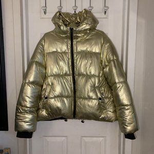 American Eagle Metallic Gold Puffer Jacket XL